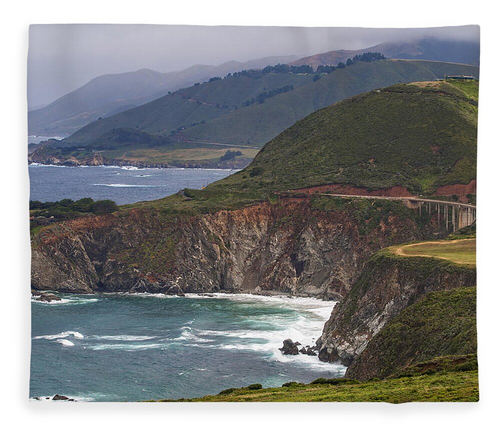 Bridge Fleece Blanket featuring the photograph Pacific Coast View by Donna Doherty