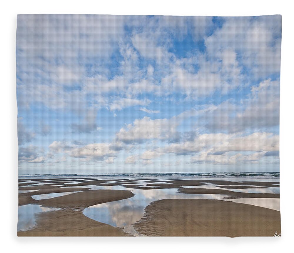 Beach Fleece Blanket featuring the photograph Pacific Ocean Beach at Low Tide by Jeff Goulden