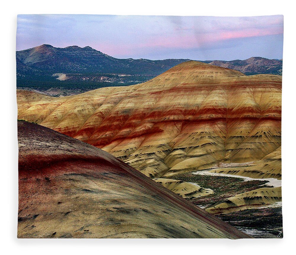Painted Hills Fleece Blanket featuring the photograph Painted Hills by Jean Noren