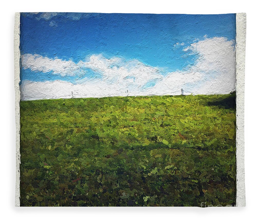 Grass Fleece Blanket featuring the painting Painted Sky by Linda Woods