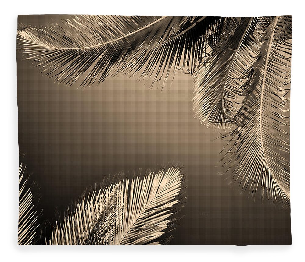 Puerto Morelos Fleece Blanket featuring the photograph Palm To Palm by Allan Van Gasbeck