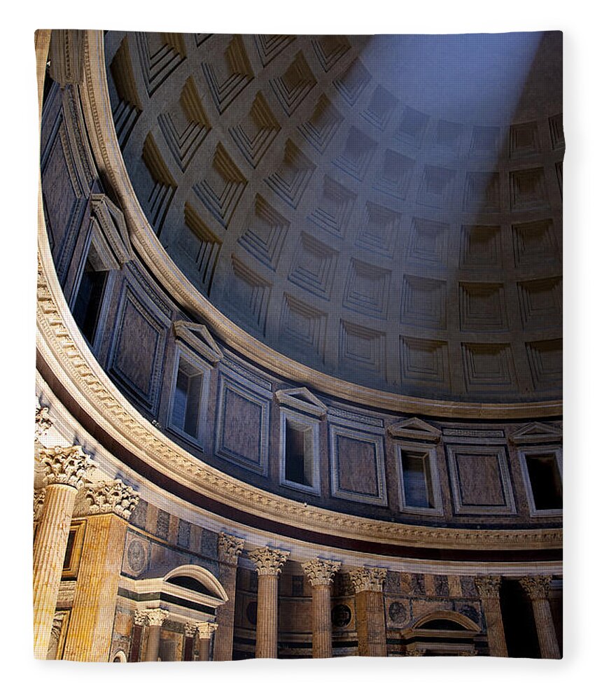 Pantheon Fleece Blanket featuring the photograph Pantheon Interior by Brian Jannsen
