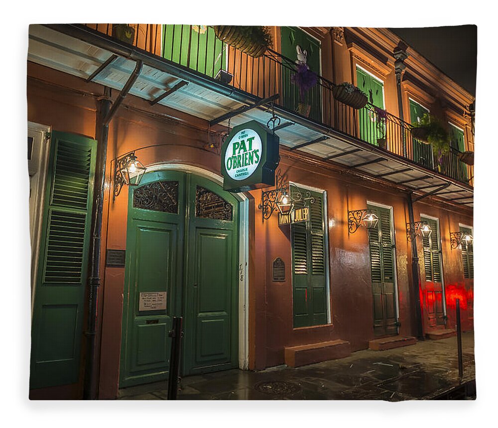 Pat O�brien�s Fleece Blanket featuring the photograph Pat OBriens New Orleans by David Morefield
