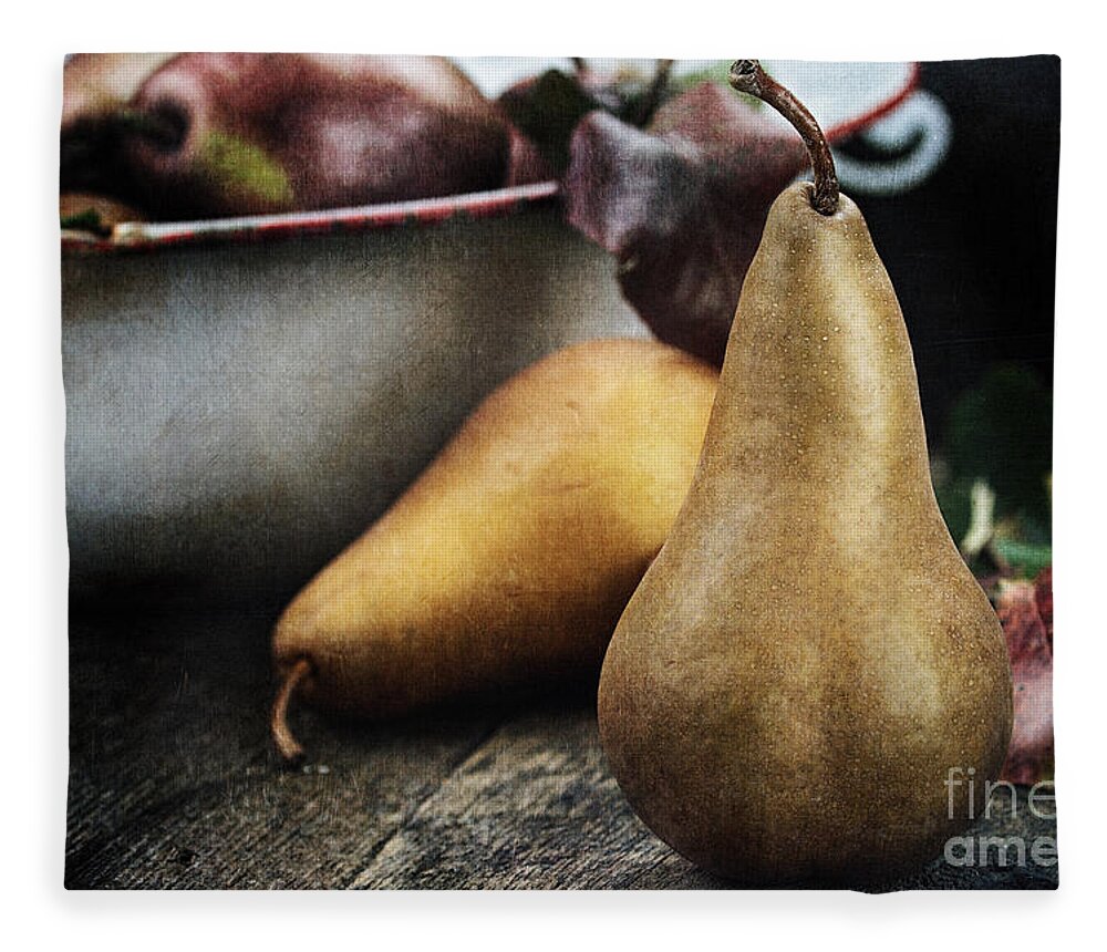 Pears Fleece Blanket featuring the photograph Pears by Stephanie Frey