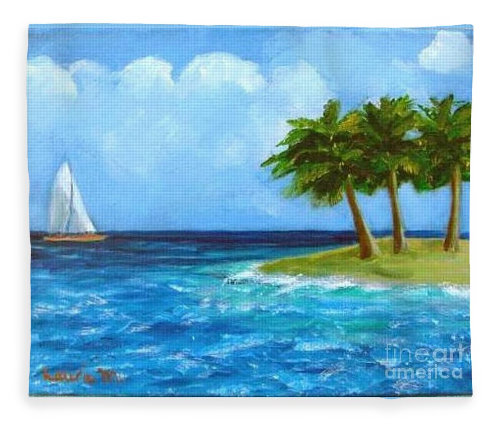 Boats Fleece Blanket featuring the painting Perfect Sailing Day by Laurie Morgan