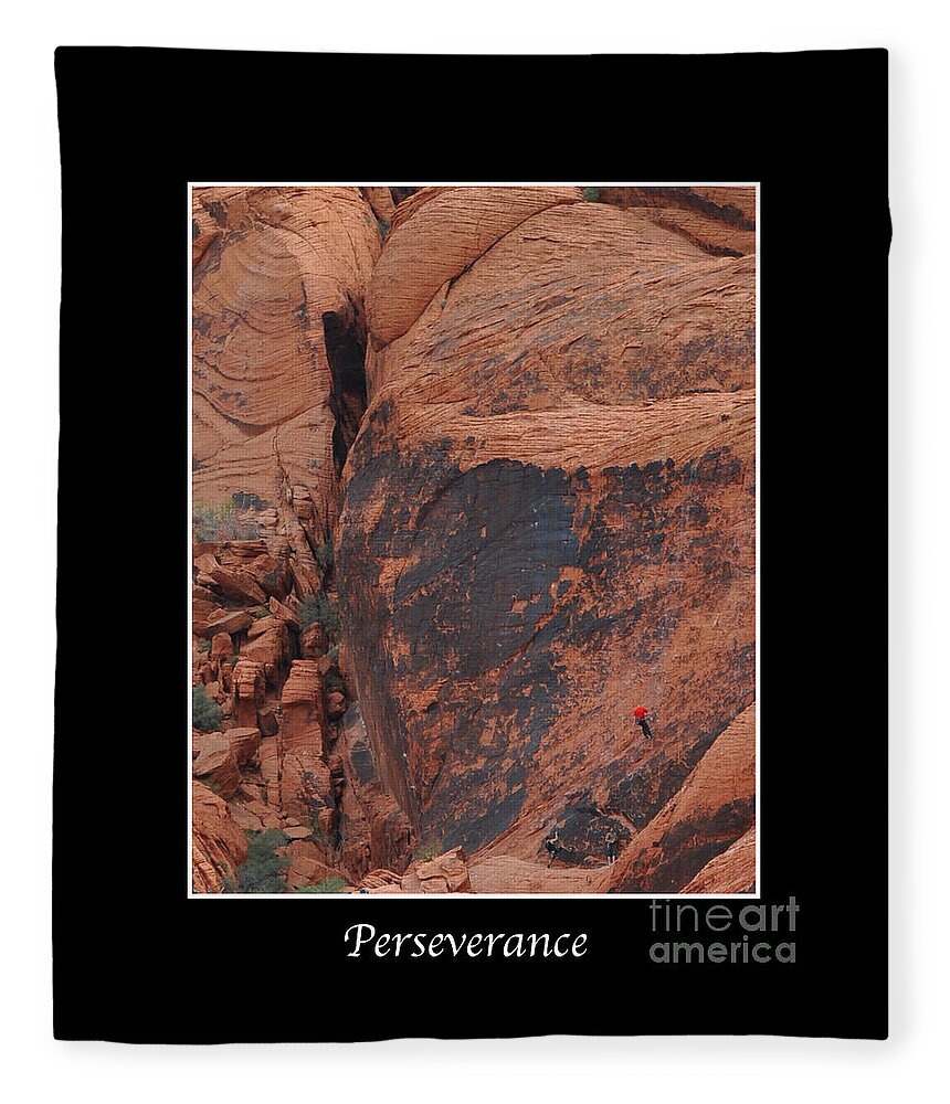 Rock-climbing Fleece Blanket featuring the photograph Perseverance by Kirt Tisdale