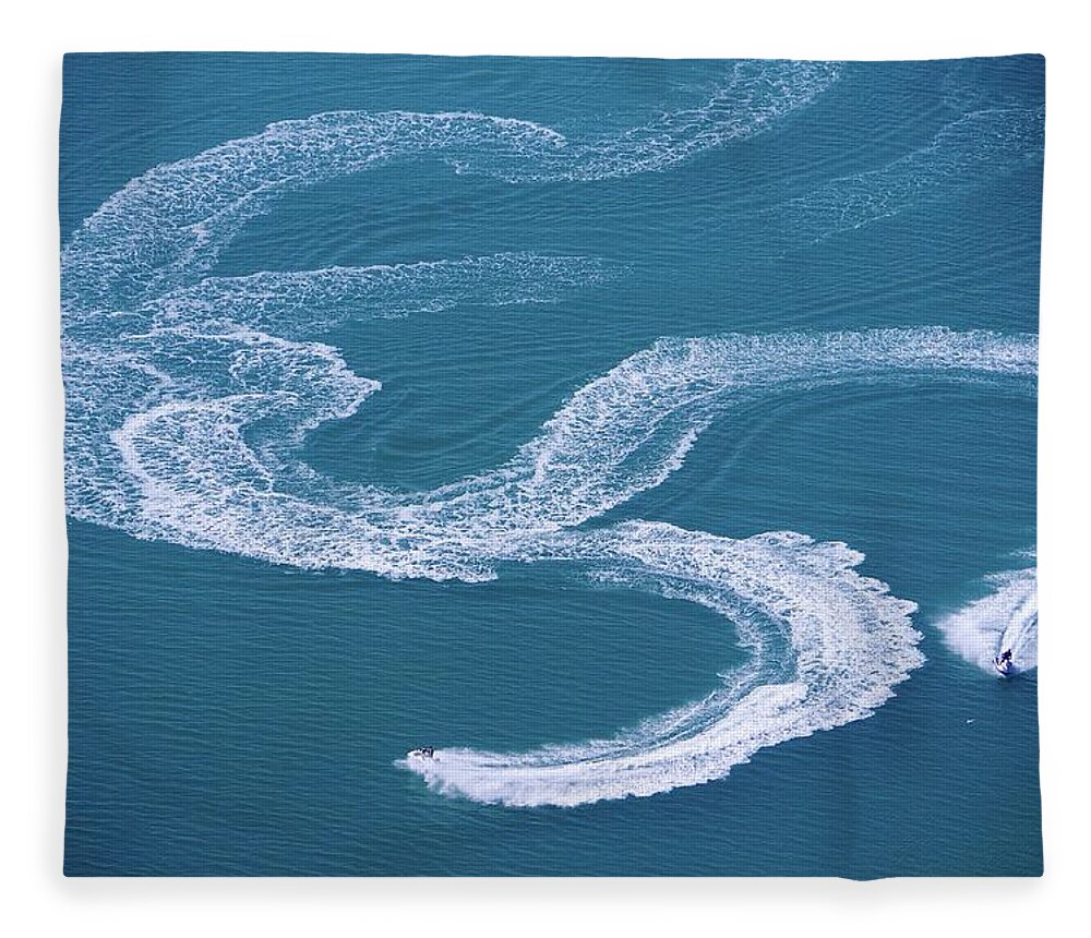 Tranquility Fleece Blanket featuring the photograph Persian Gulf Personal Watercraft by Photo By Christopher Lance