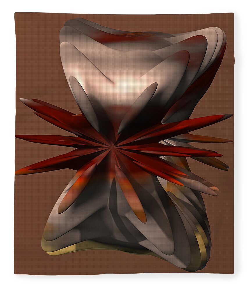 Petals Fleece Blanket featuring the digital art Petals and Stone by Judi Suni Hall