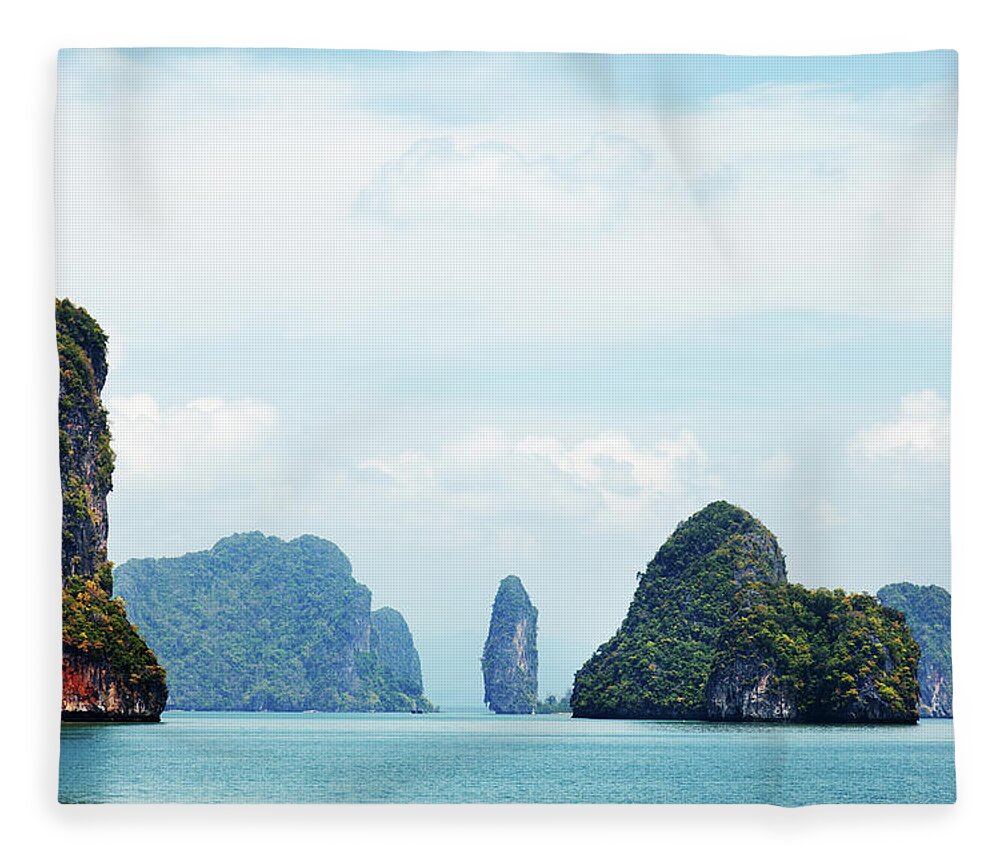 Archipelago Fleece Blanket featuring the photograph Phang Nga Archipelago Near Phuket by Ivanmateev