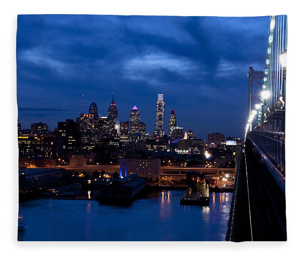 Philadelphia Fleece Blanket featuring the photograph Philadelphia Twilight by Jennifer Ancker