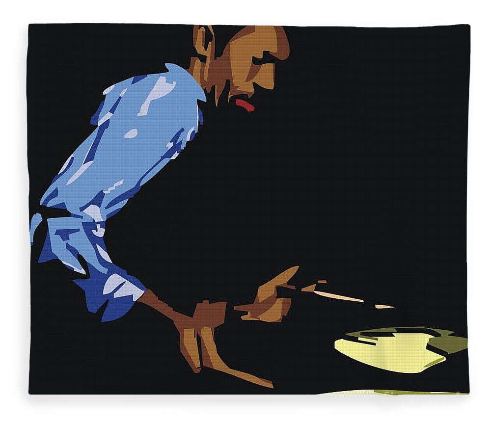 Male Portraits Fleece Blanket featuring the digital art Philly Joe Jones by Walter Neal
