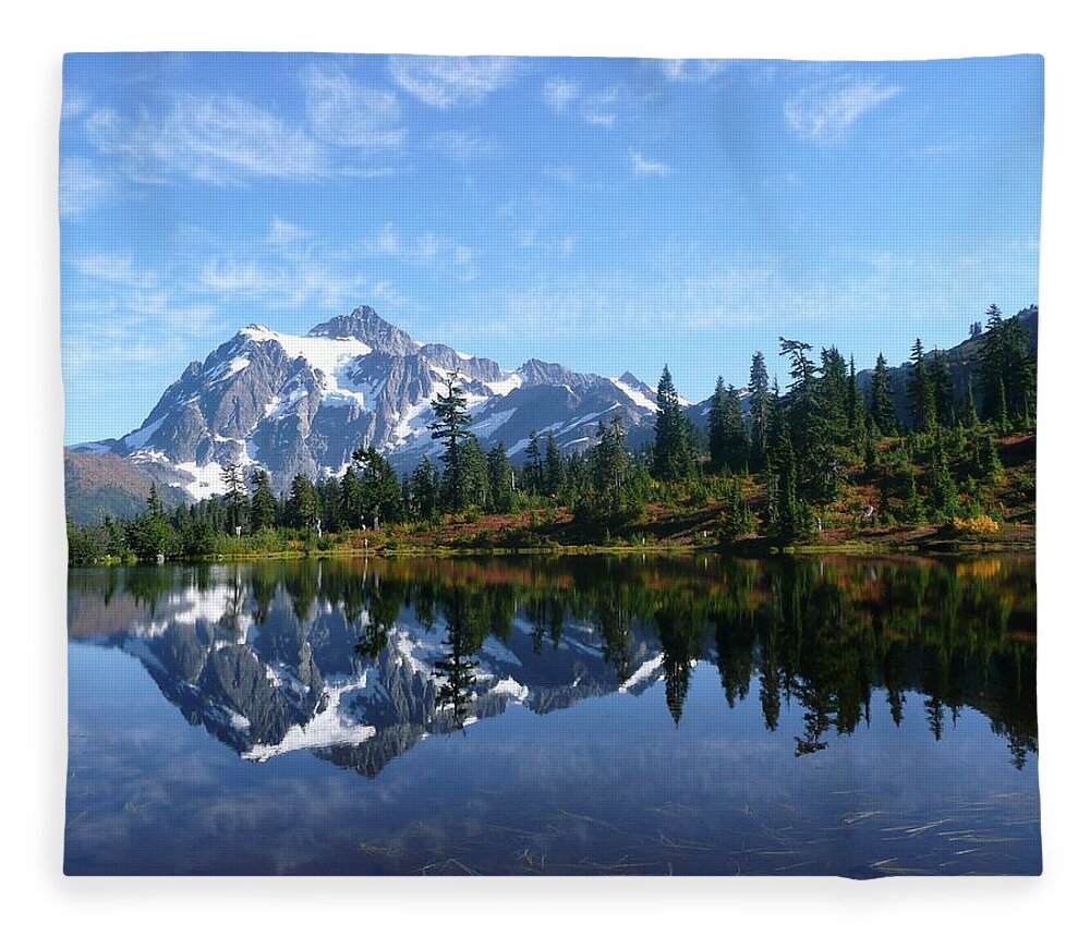 Mount Shuksan Fleece Blanket featuring the photograph Picture Lake by Priya Ghose
