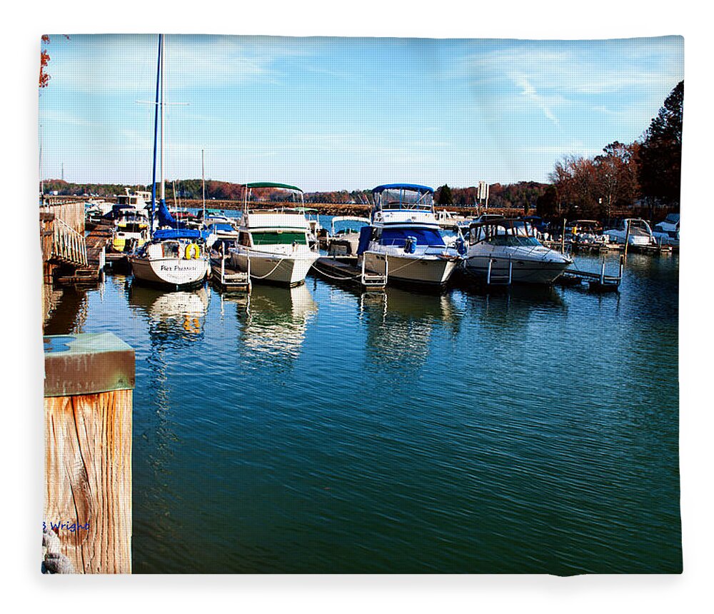 Art Fleece Blanket featuring the photograph Pier Pressure - Lake Norman by Paulette B Wright
