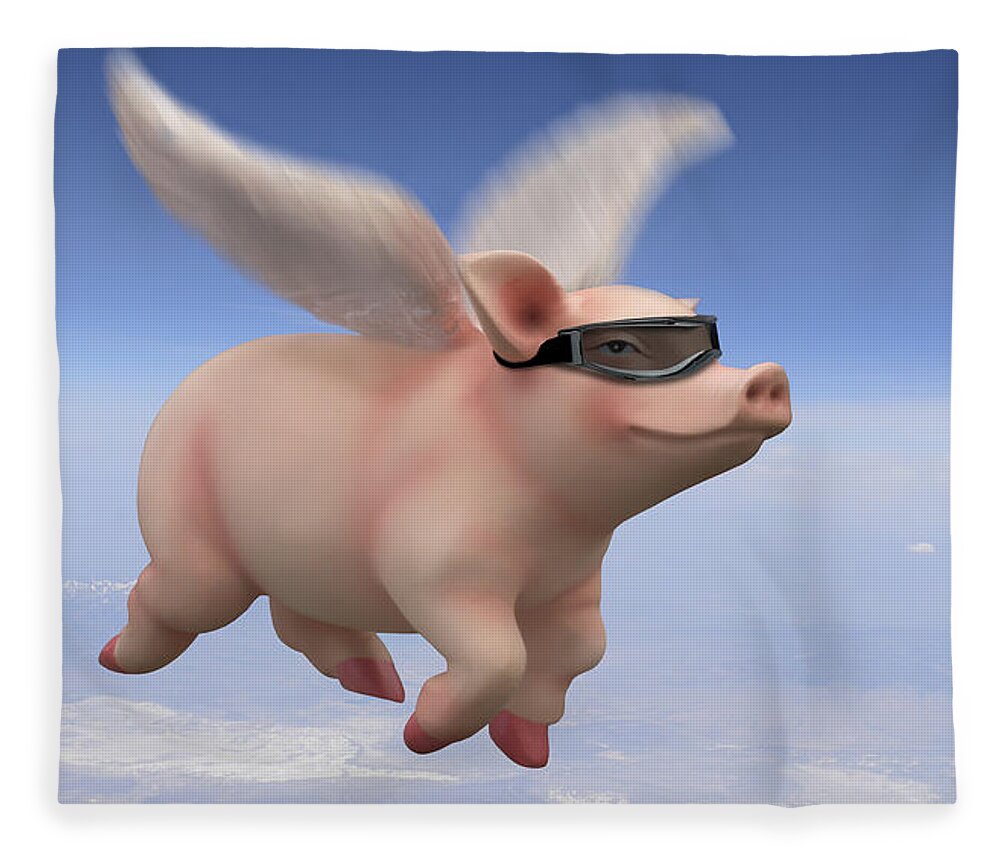 Pigs Fly Fleece Blanket featuring the photograph Pigs Fly by Mike McGlothlen