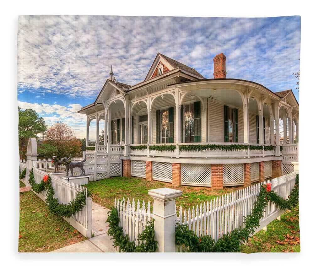 Sam Houston Park Fleece Blanket featuring the photograph Pillot House #2 by Tim Stanley