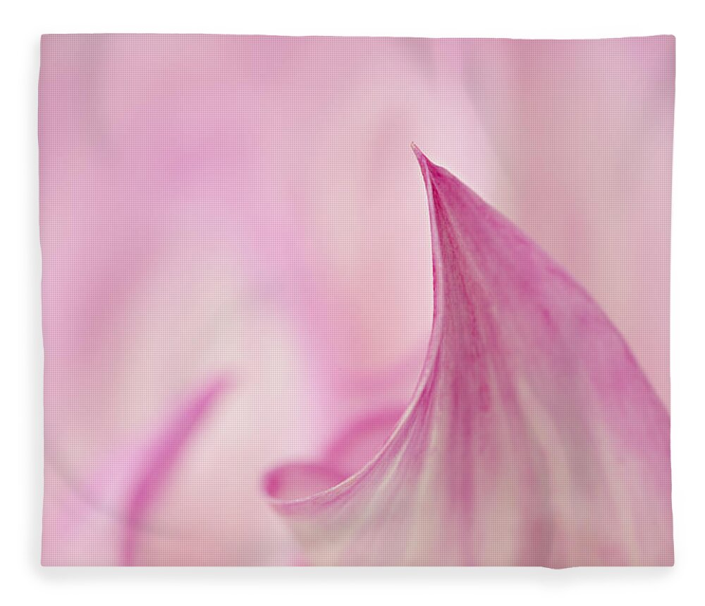 Floral Fleece Blanket featuring the photograph Pink Curve by Mary Jo Allen