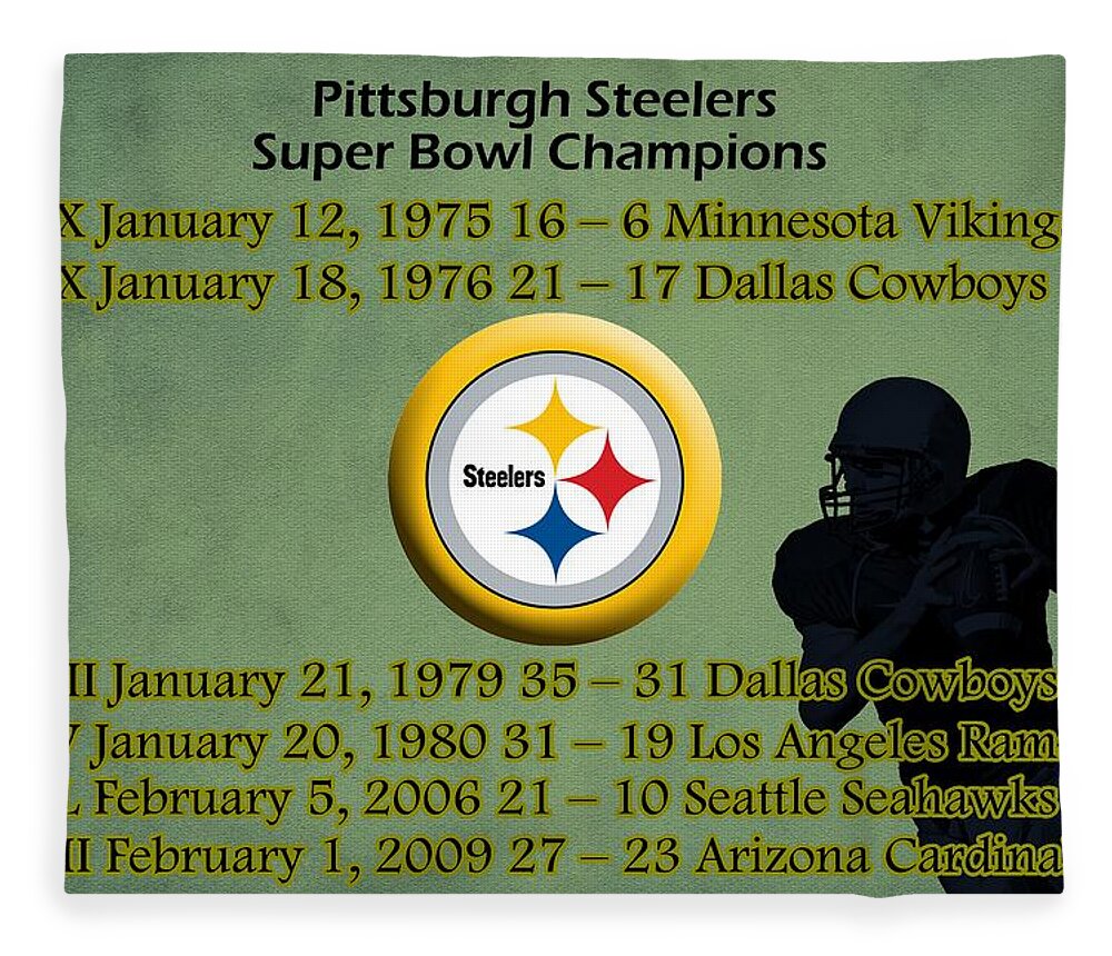 Pittsburgh Steelers Super Bowl Wins Fleece Blanket For Sale By Movie Poster Prints