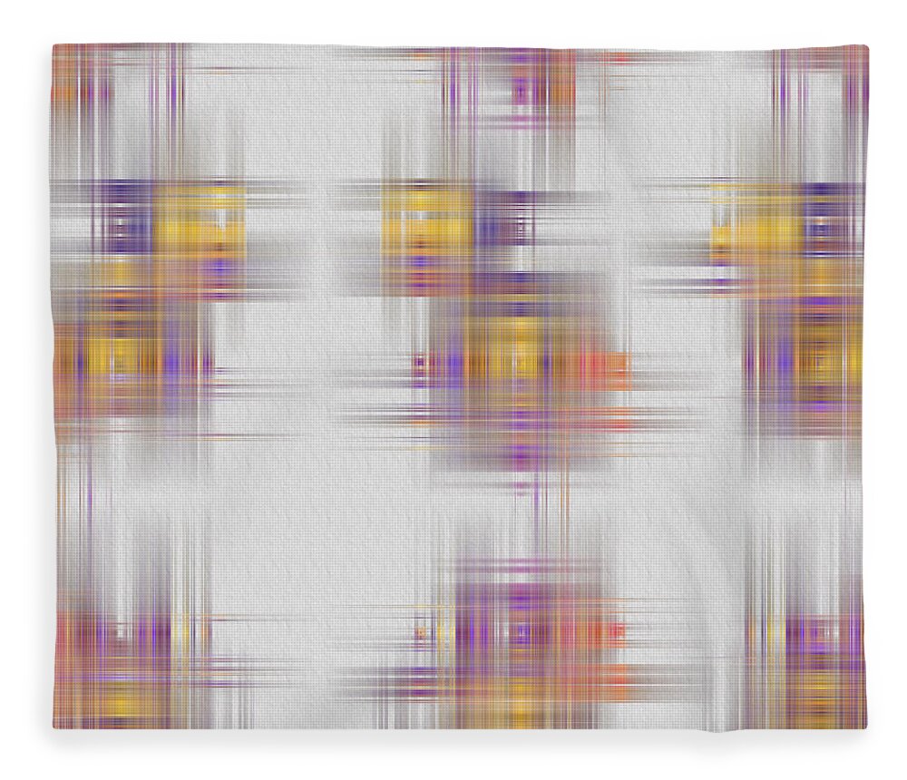 Abstract Fleece Blanket featuring the digital art Plaid by Carolyn Marshall