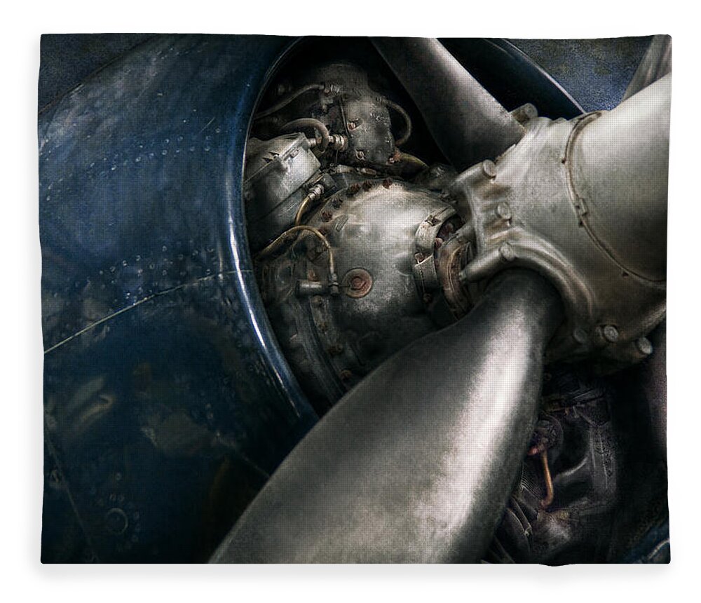 Pilot Fleece Blanket featuring the photograph Plane - Pilot - Prop - You are clear to go by Mike Savad