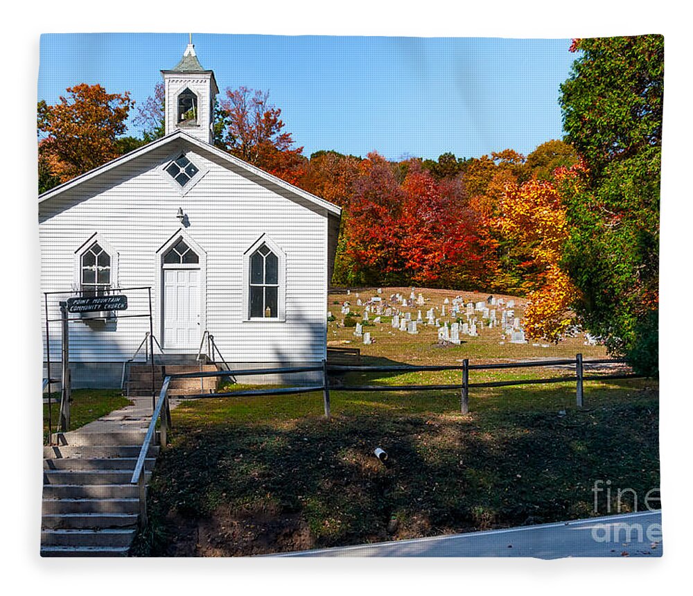 Church Fleece Blanket featuring the photograph Point Mountain Community Church - WV by Kathleen K Parker