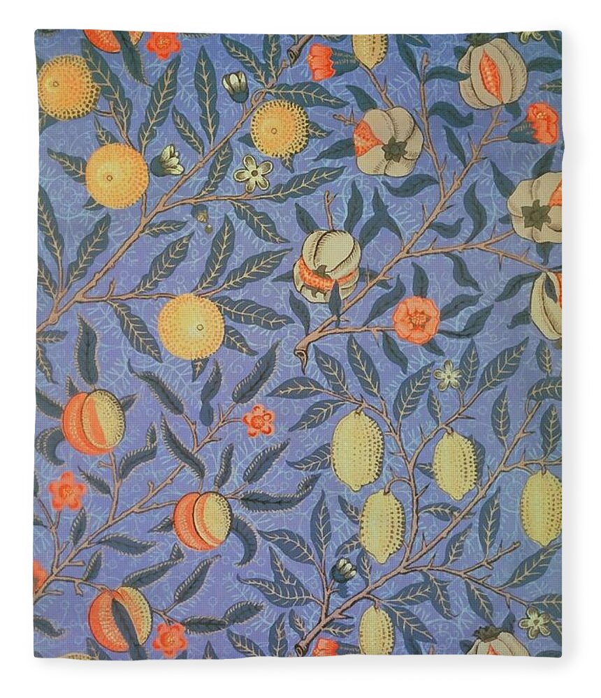 Artistic Fleece Blanket featuring the painting Pomegranate by William Morris