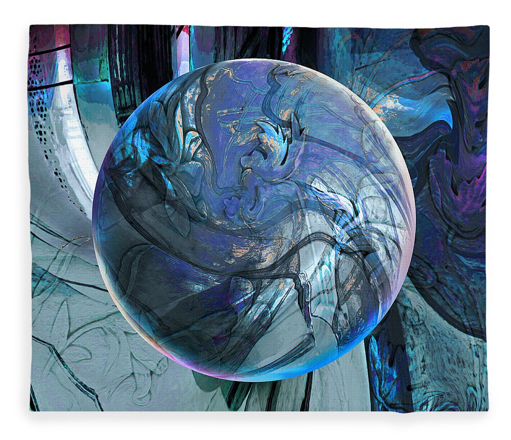 Portals Fleece Blanket featuring the digital art Portal to Divinity by Robin Moline