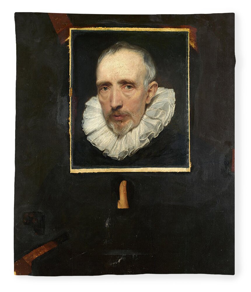 Anthony Van Dyck Fleece Blanket featuring the painting Portrait of Cornelis van der Geest by Anthony van Dyck
