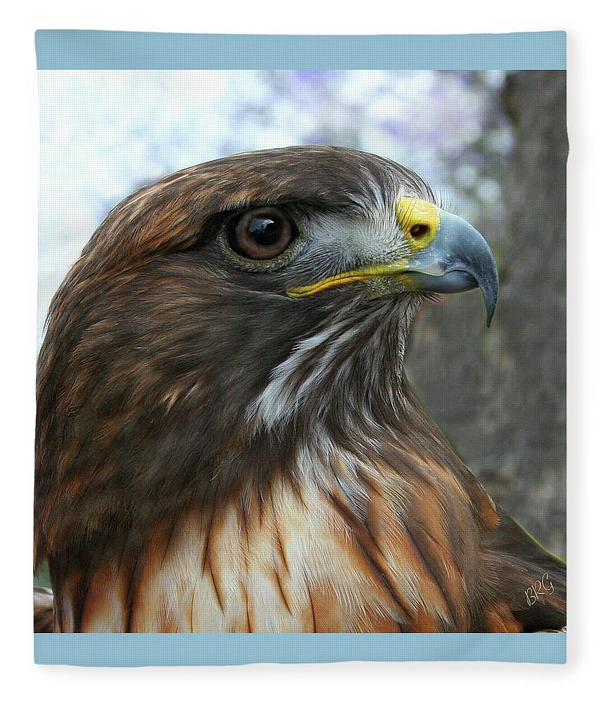Bird Fleece Blanket featuring the photograph Portrait Of Red-Shouldered Hawk by Ben and Raisa Gertsberg