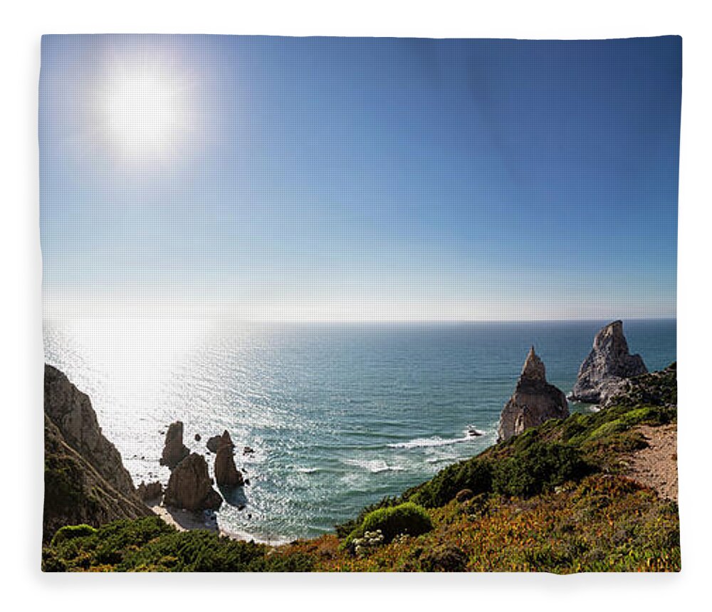 Tranquility Fleece Blanket featuring the photograph Portugal, View Of Praia Da Ursa by Westend61