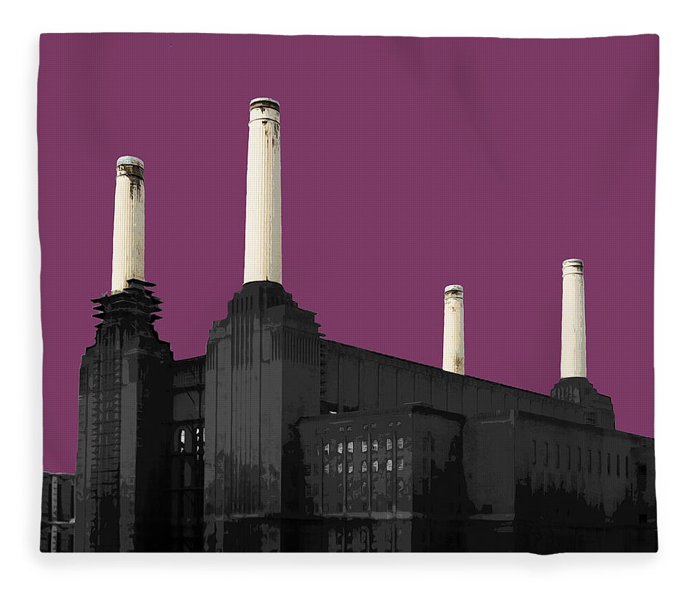 Battersea Fleece Blanket featuring the mixed media Power - PURPLE Reign #2 by BFA Prints