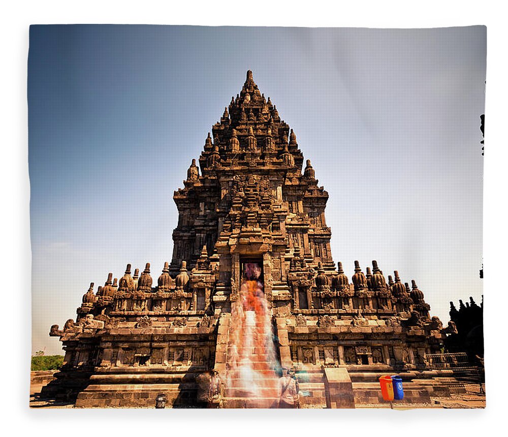 Hinduism Fleece Blanket featuring the photograph Prambanan Hindu Temple In Java by Zodebala