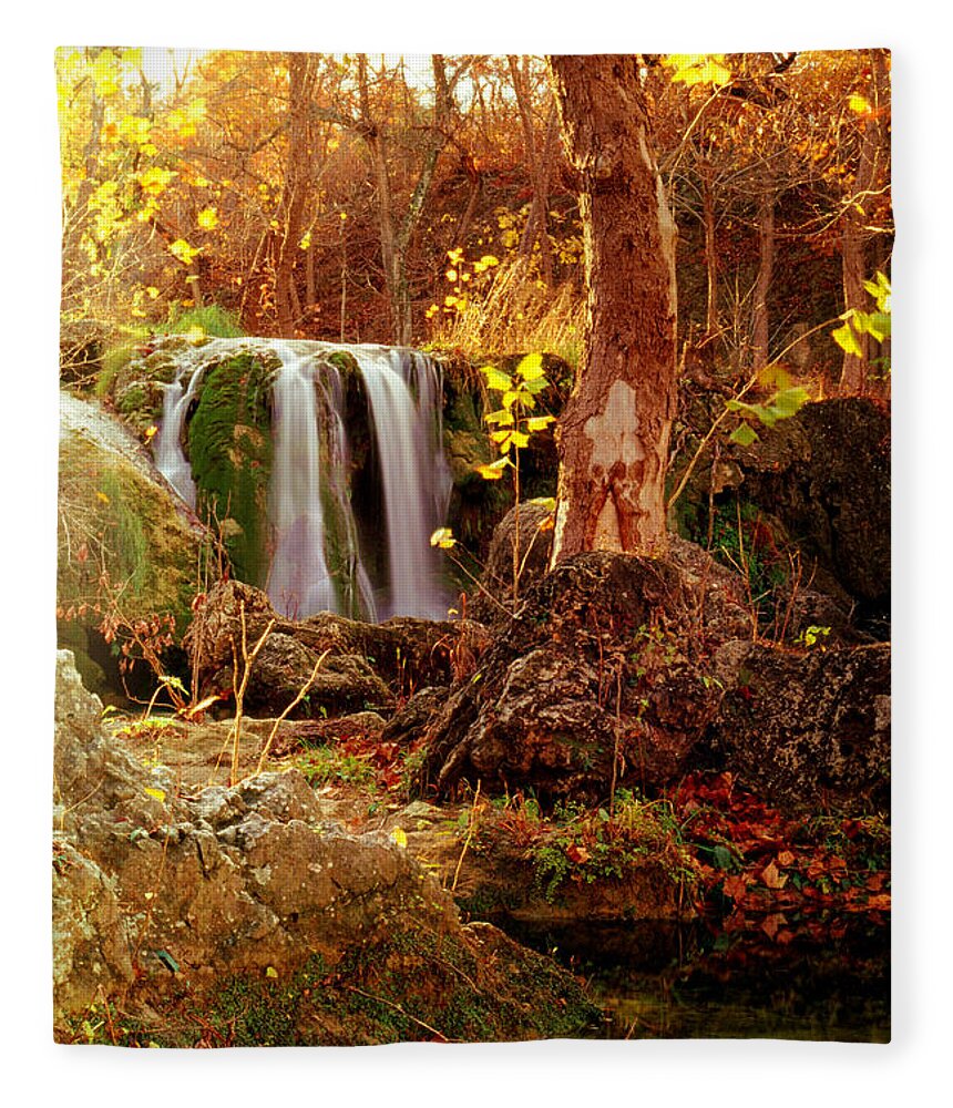 Oklahoma Fleece Blanket featuring the photograph Price Falls 2 of 5 by Jason Politte