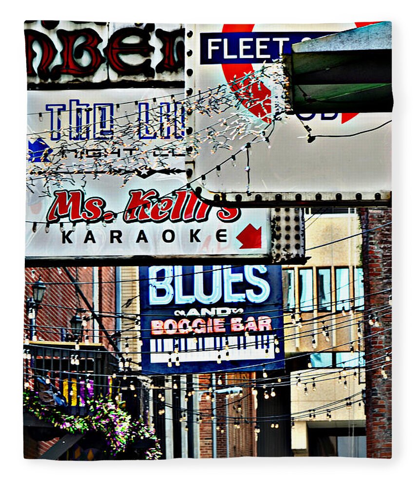 Nashville Fleece Blanket featuring the photograph Printers Alley by Ally White