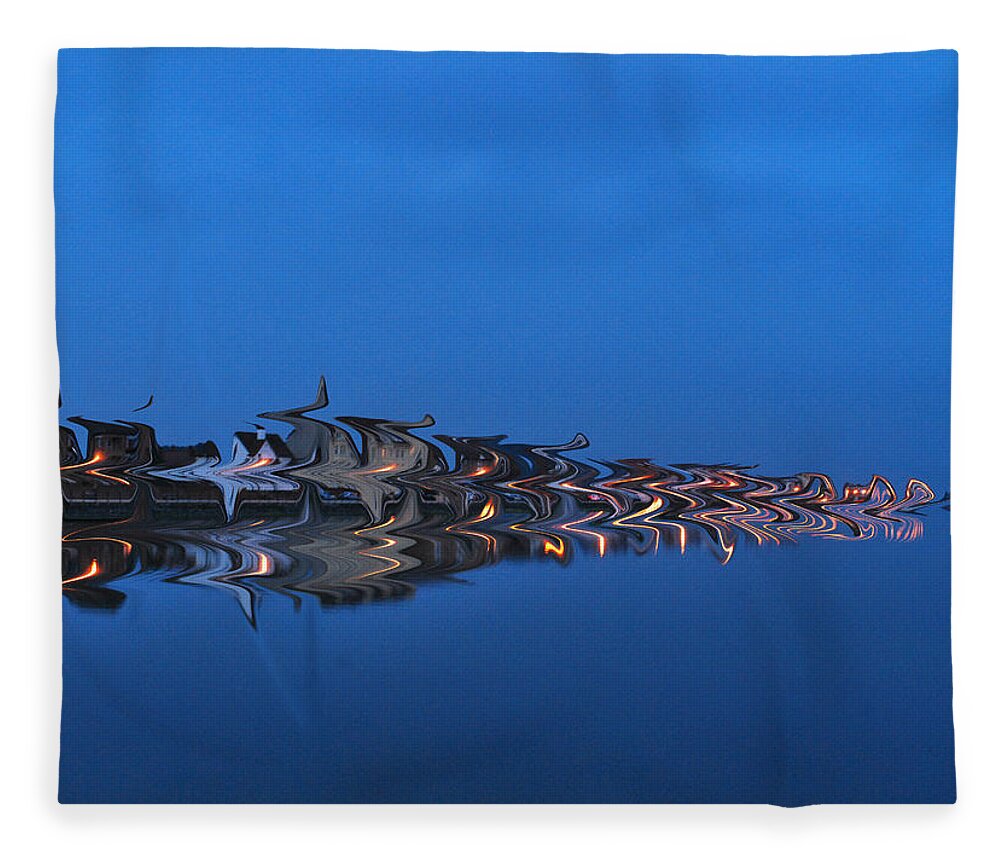 Seascape Fleece Blanket featuring the photograph Promenade in Blue by Spikey Mouse Photography