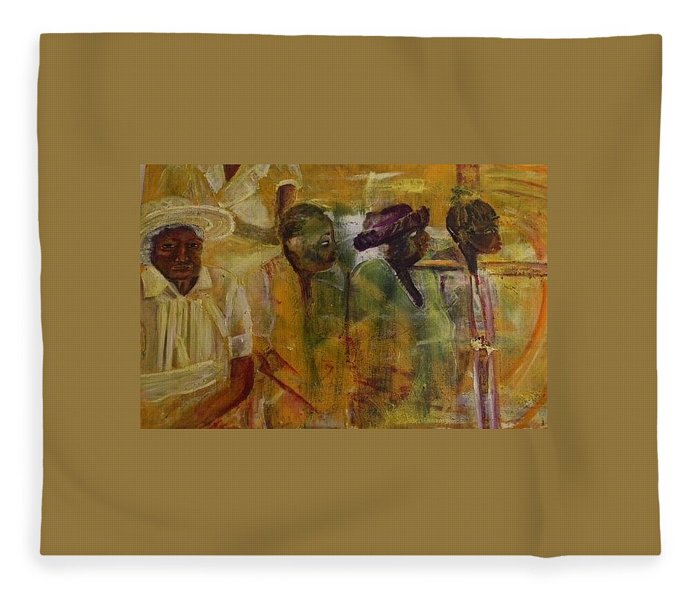 Church Members Fleece Blanket featuring the painting Providence Baptist Church by Peggy Blood