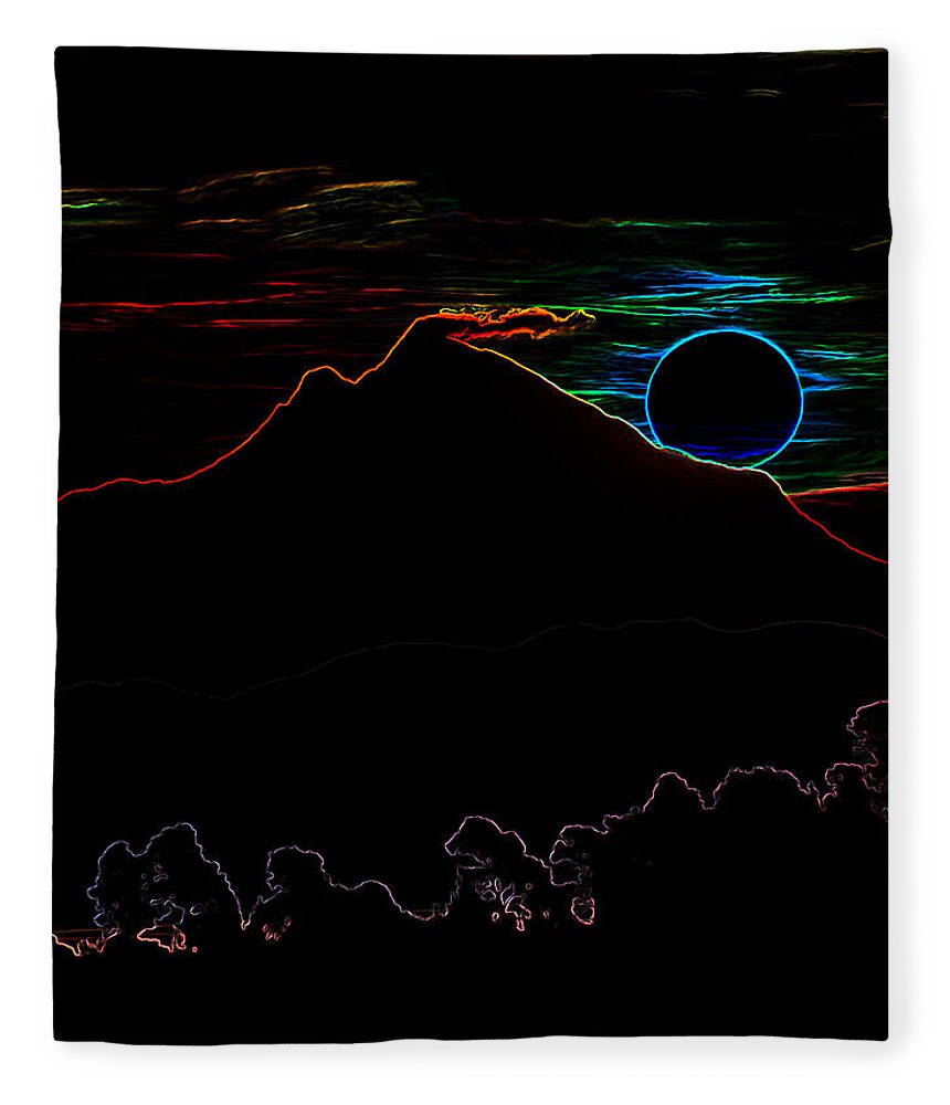 Greece Fleece Blanket featuring the digital art Psychedelic Sun Rise by Roy Pedersen