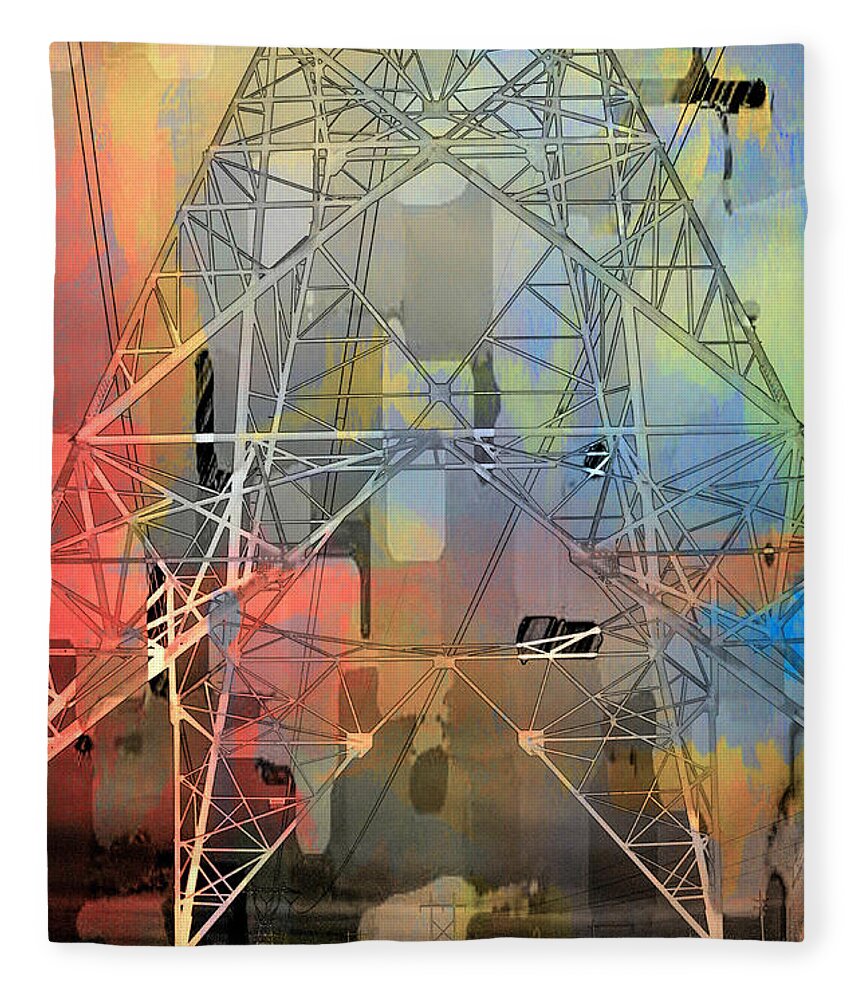 Power Fleece Blanket featuring the photograph Psychoelectric Power by Will Wagner