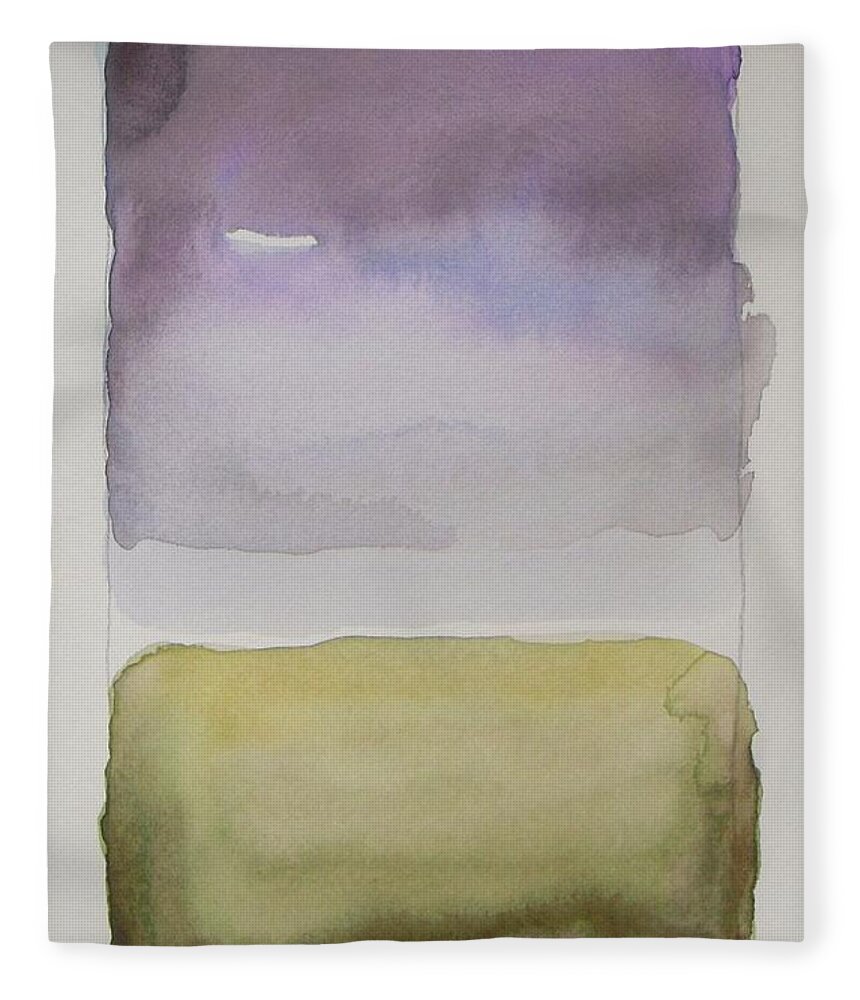 Landscape Fleece Blanket featuring the painting Purple Morning by Vesna Antic