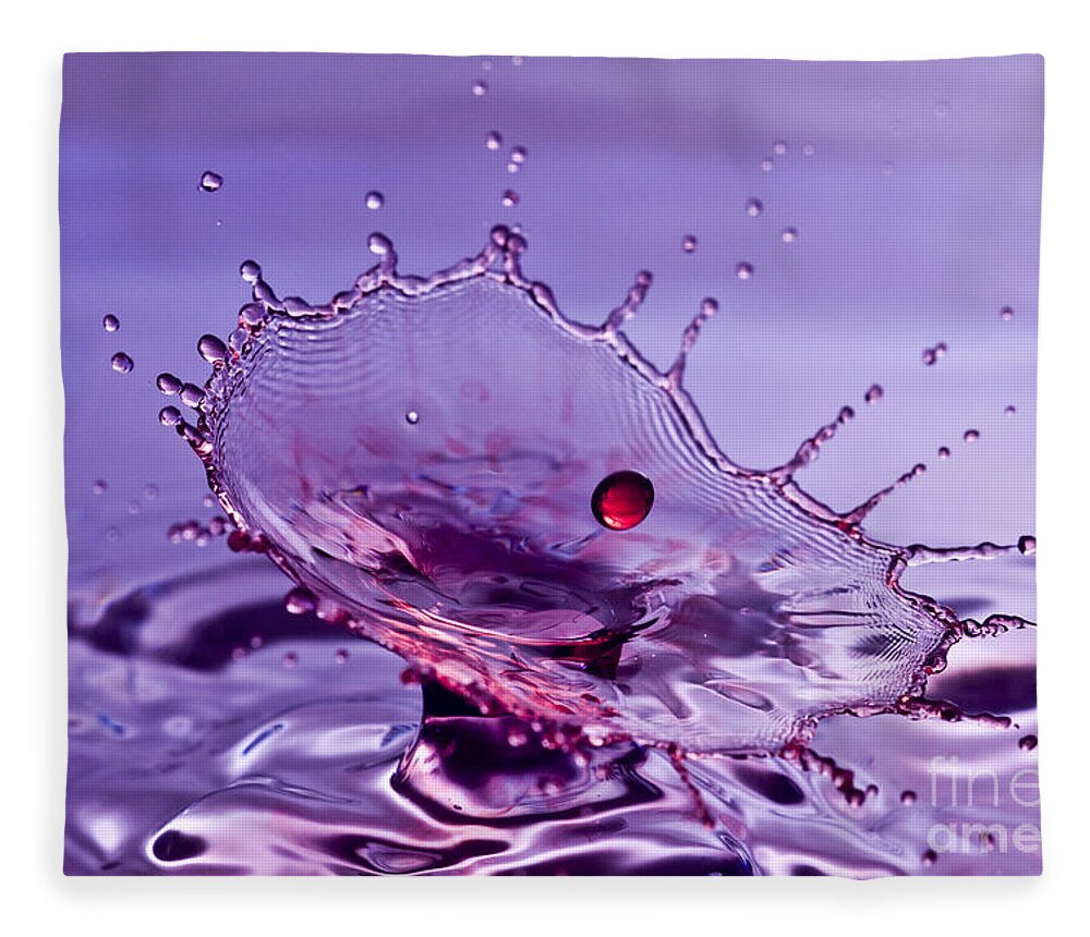 Water Splash Fleece Blanket featuring the photograph Purple Water Splash by Anthony Sacco