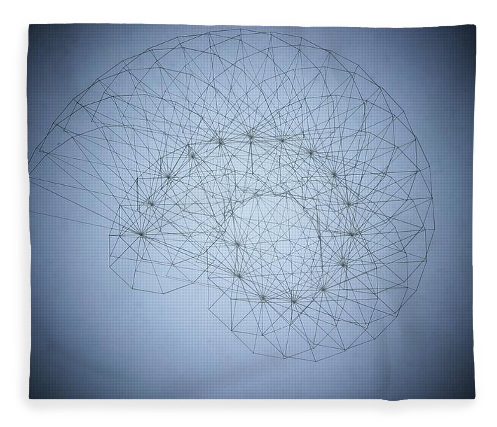 Seashell Fleece Blanket featuring the drawing Quantum Nautilus Spotlight by Jason Padgett