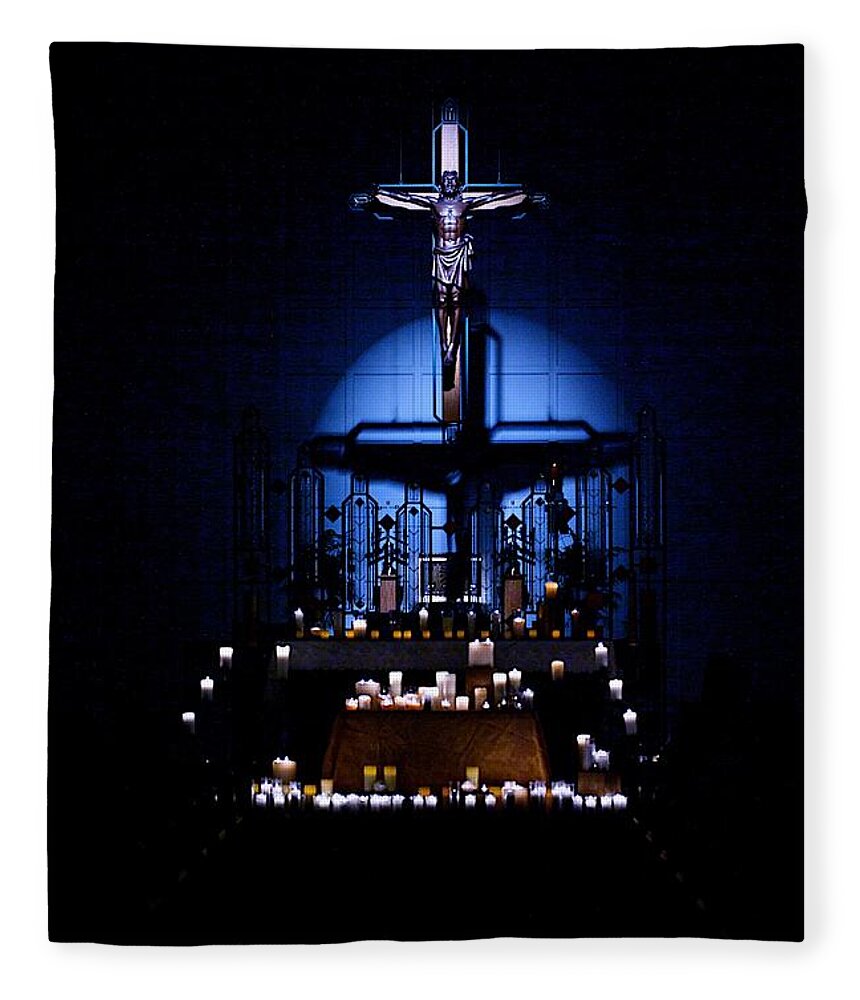Christ Fleece Blanket featuring the photograph Radiant Light by Frank J Casella
