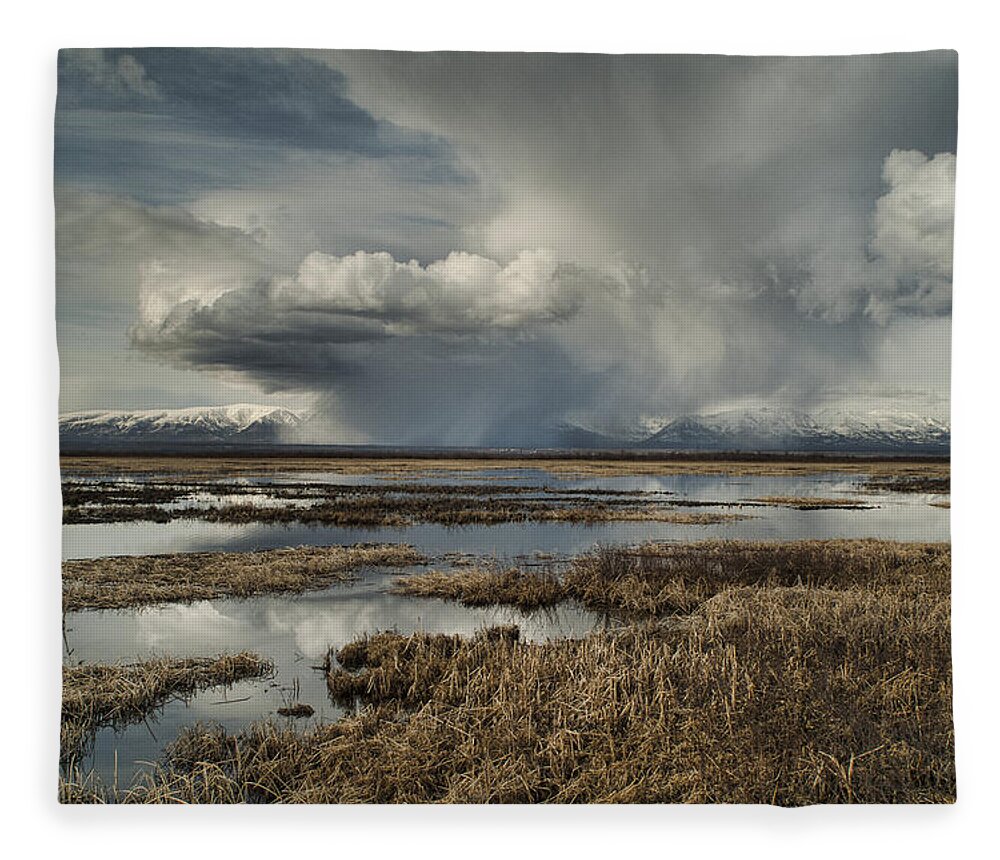 Alaska Fleece Blanket featuring the photograph Rain Storm by Erika Fawcett