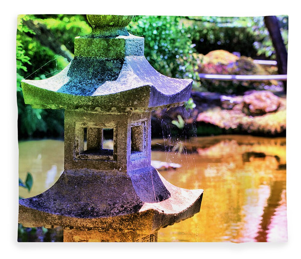 Japanese Garden Fleece Blanket featuring the photograph Rainbow Pagoda by Spencer Hughes