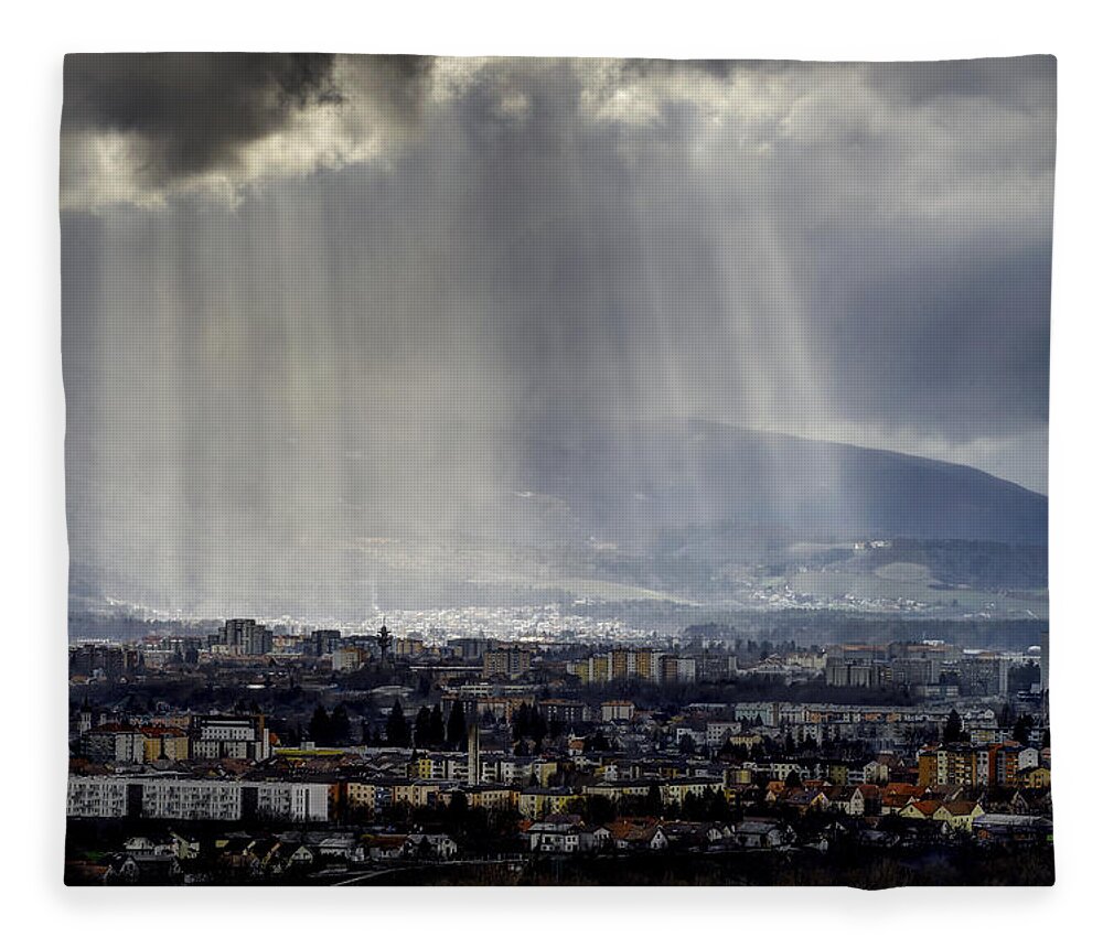 Architecture Fleece Blanket featuring the photograph Rays of hope by Ivan Slosar