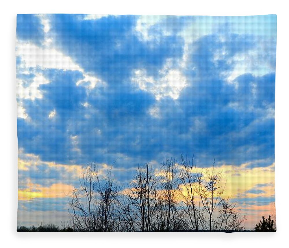 Blue Fleece Blanket featuring the photograph Reach Out and Touch the Sky by Linda Bailey
