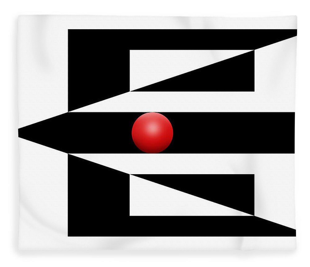 Abstract Fleece Blanket featuring the digital art Red Ball 3 by Mike McGlothlen