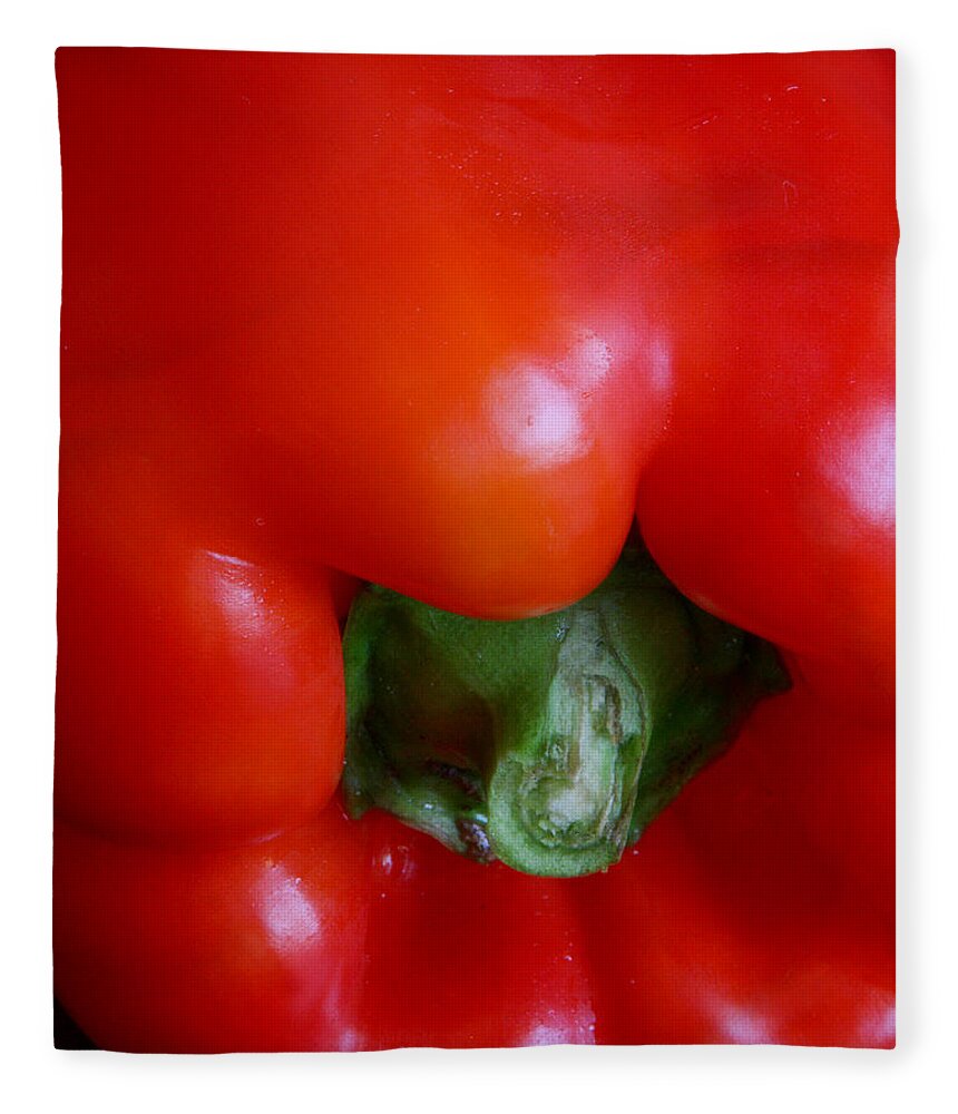 Pepper Fleece Blanket featuring the photograph Red Bell Pepper by Joe Kozlowski