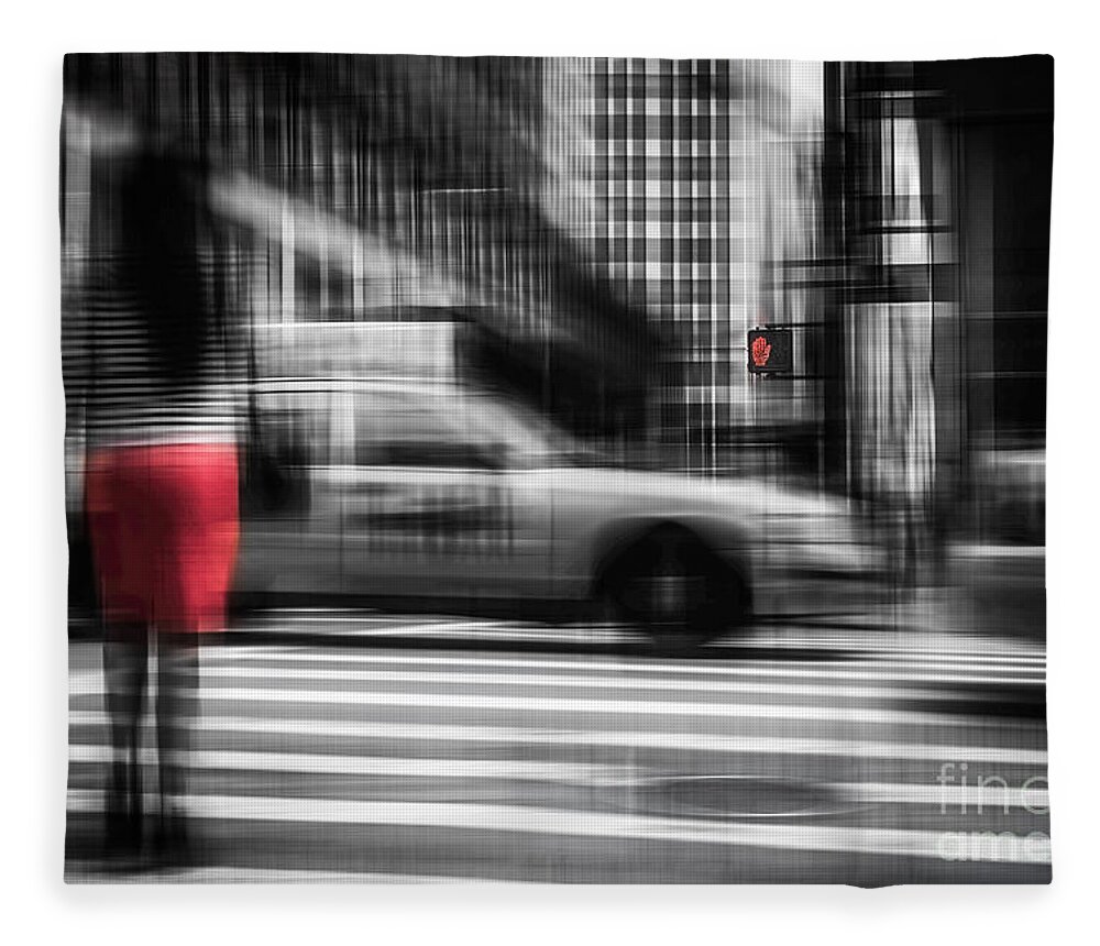 Nyc Fleece Blanket featuring the photograph RED by Hannes Cmarits
