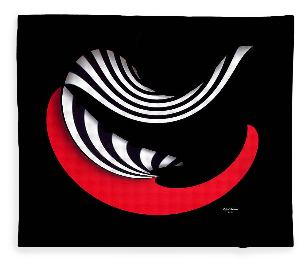 Art Fleece Blanket featuring the digital art Red II by Rafael Salazar