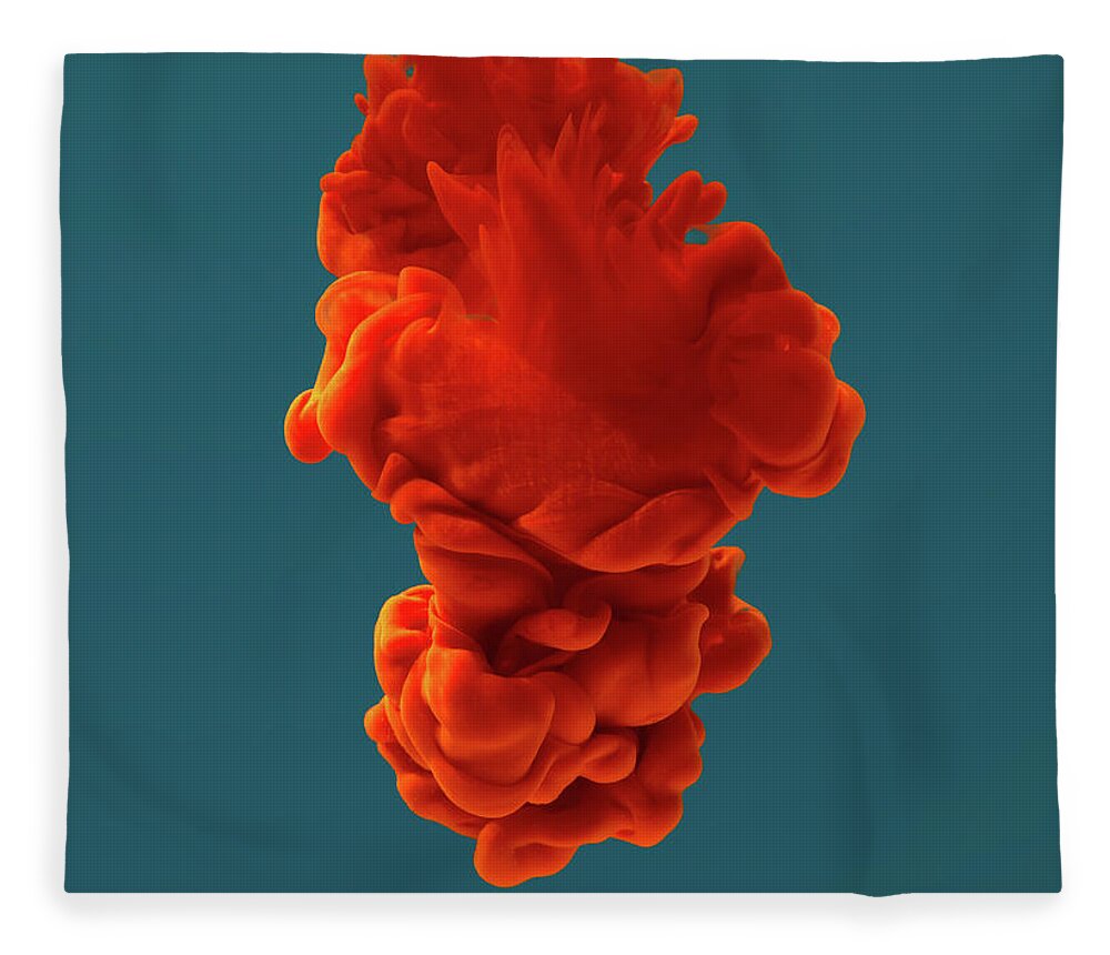 Underwater Fleece Blanket featuring the photograph Red Ink Dissolving In Water by Vizerskaya